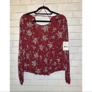 NWT Free People Long Sleeved Open Back Shirt